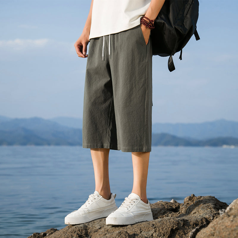 Nelson | Drawstring Wide Leg Cropped Pants