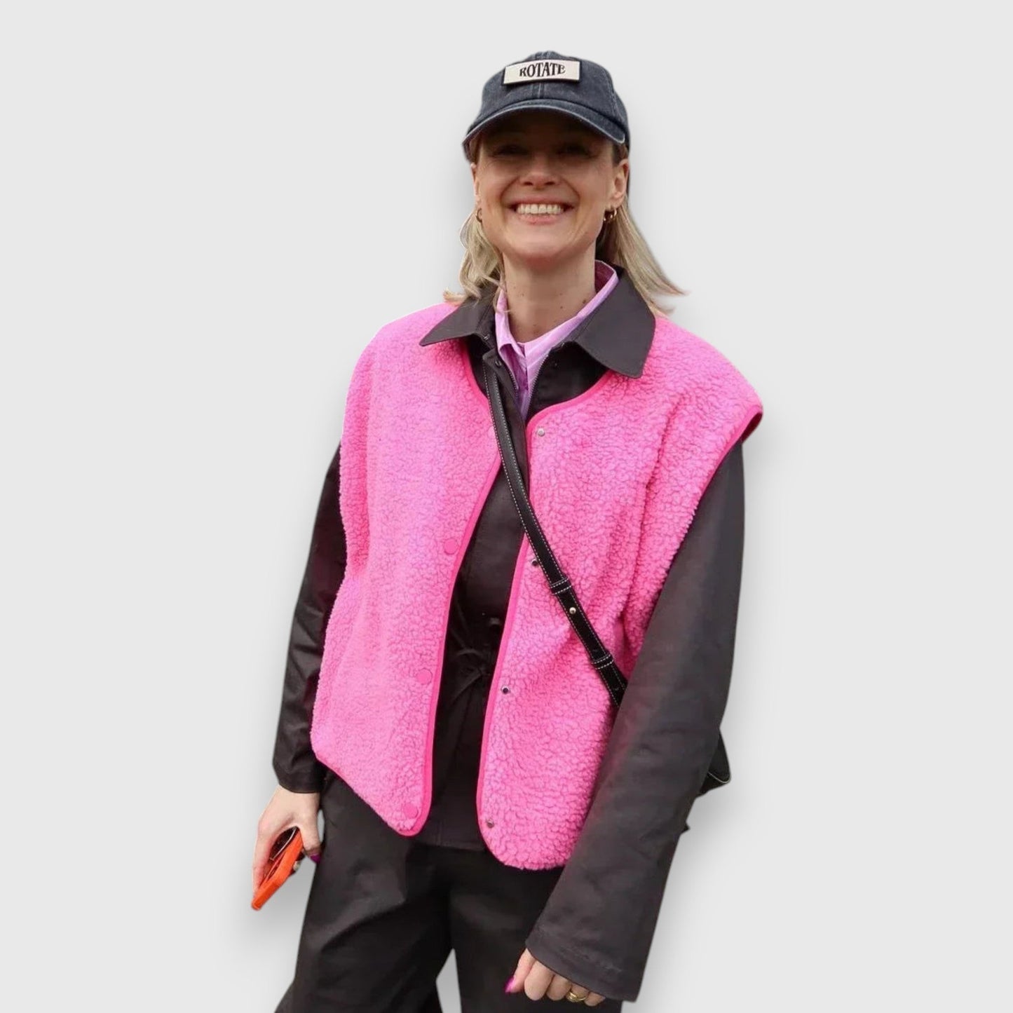 Cheryl | Vest Sleeveless Button Front Fleece Style