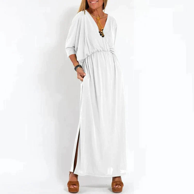 Vesna | V Neck Maxi Dress With Pockets