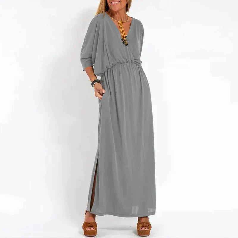 Vesna | V Neck Maxi Dress With Pockets