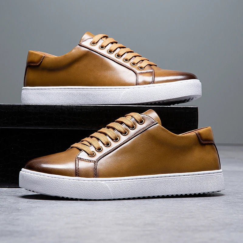 Leonell | Leather Lace-Up Low-Top Casual Sneakers