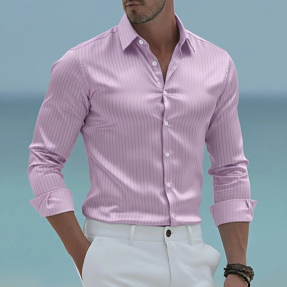Kausan | Long Sleeve Striped Dress Shirt