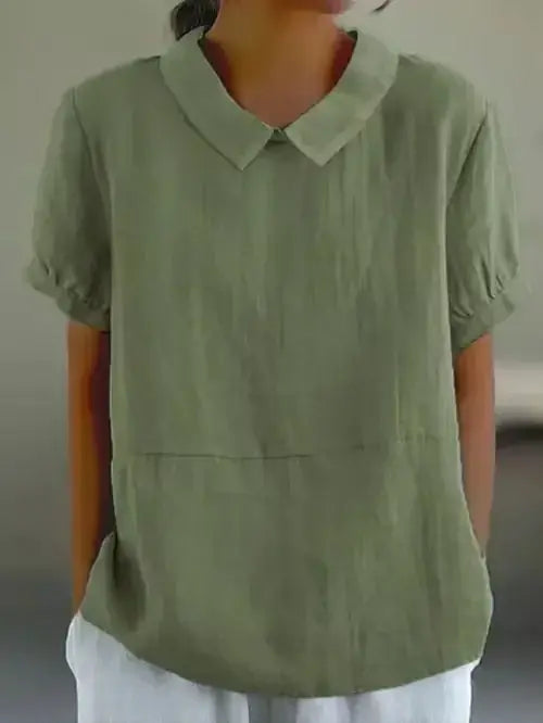 Henny | Collared Short Sleeve Blouse