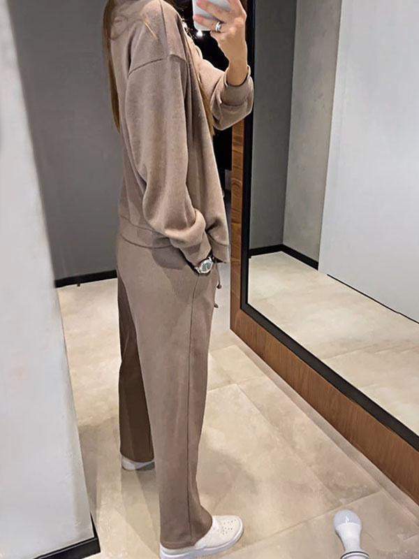 Anisa | Knitted V-Neck Button Cardigan Lounge Set