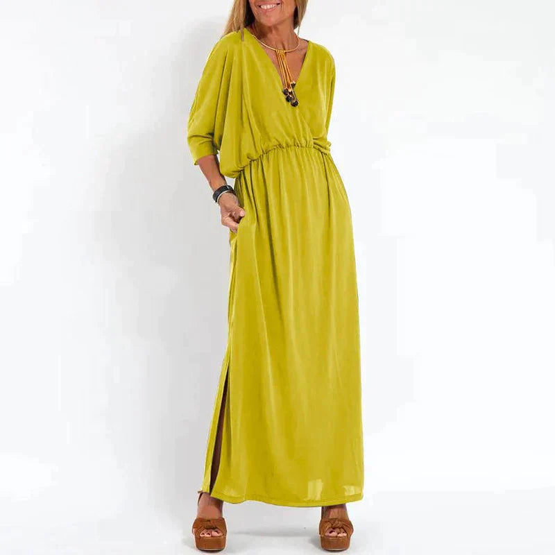 Vesna | V Neck Maxi Dress With Pockets