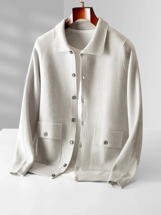 Suphon | Cardigan With Point Collar and Flap Pockets