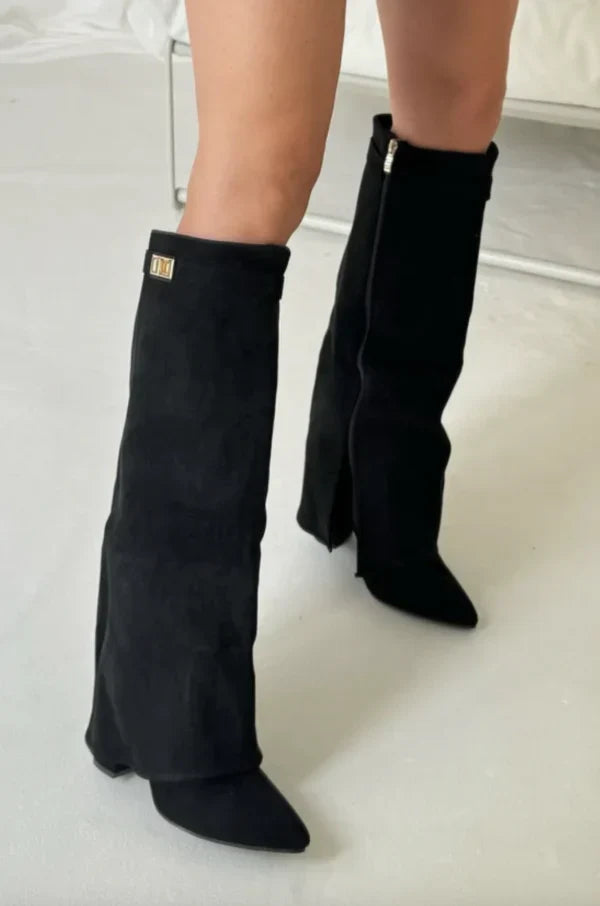 Terrie | Boots Knee High Pointed Toe Buckle