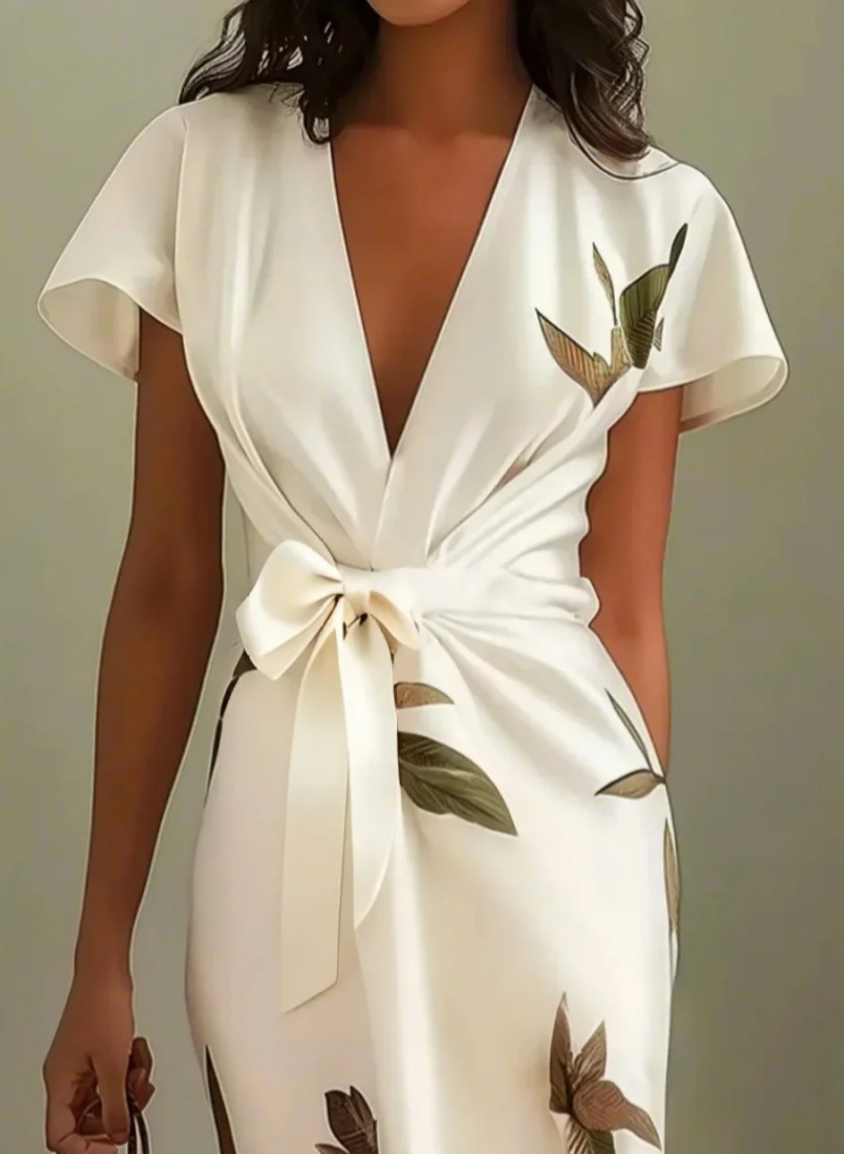 Beverly | Floral Print Wrap Midi Dress