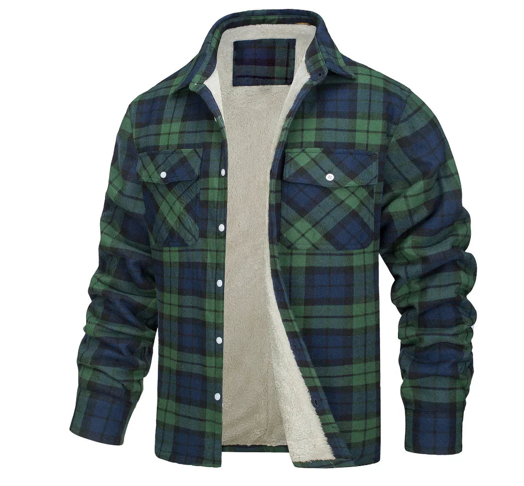 Malmo | Plaid Fleece Lined Button Front Shirt