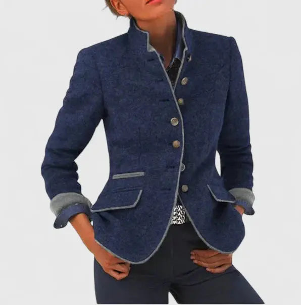 Sylvisenna | Wool Blazer with Contrast Trim