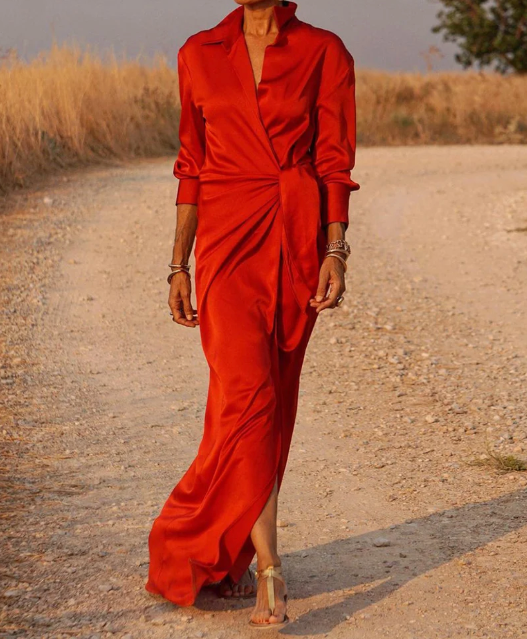 Abigale | Maxi Dress with Wrap Waist and Slit