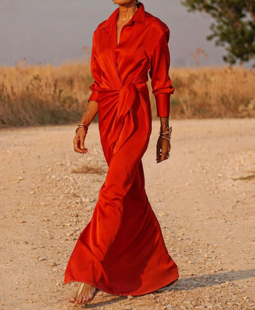 Abigale | Maxi Dress with Wrap Waist and Slit