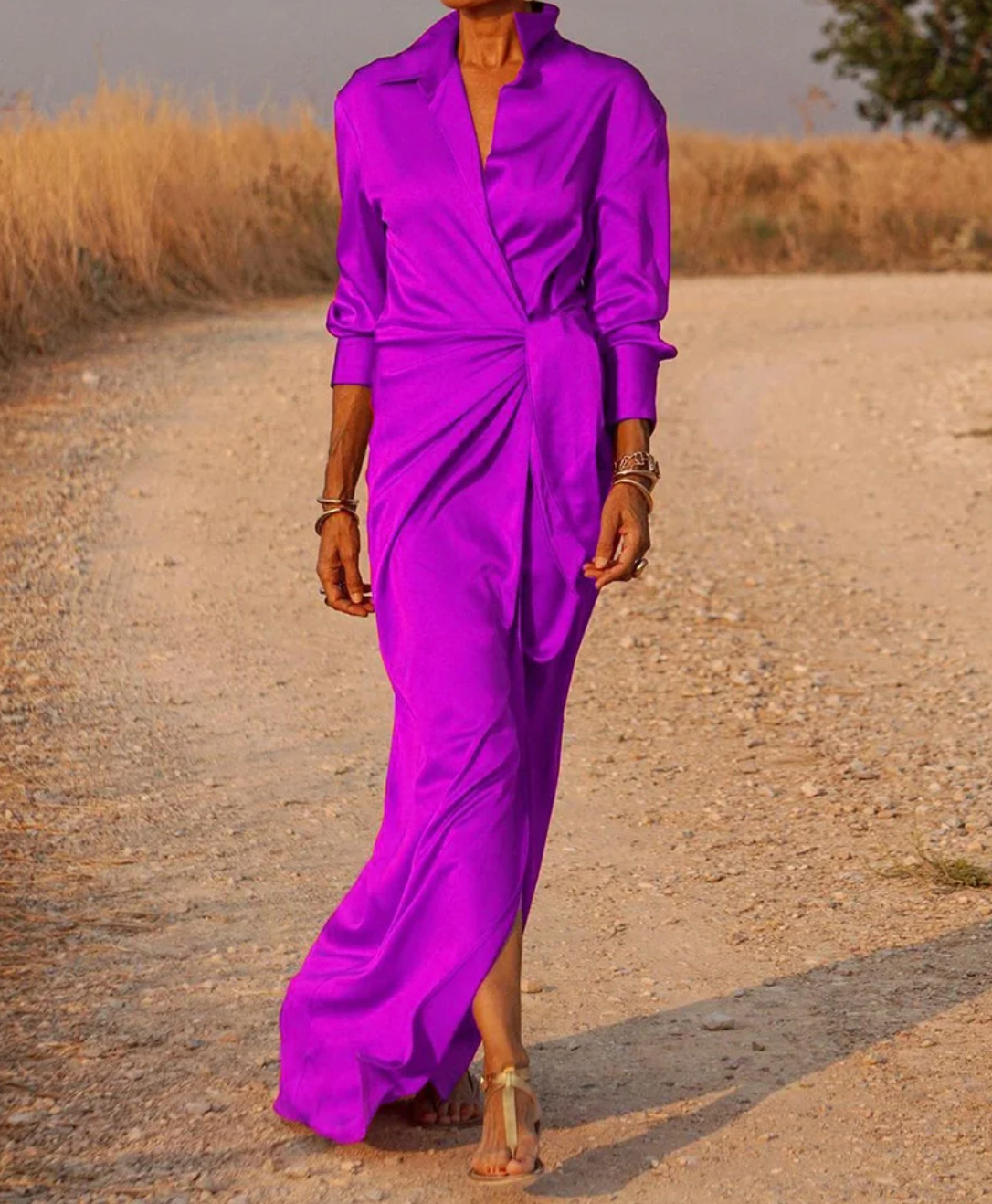 Abigale | Maxi Dress with Wrap Waist and Slit