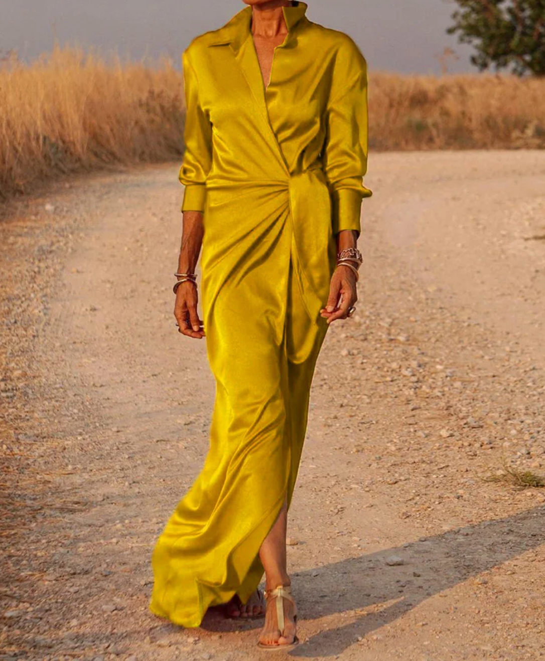 Abigale | Maxi Dress with Wrap Waist and Slit