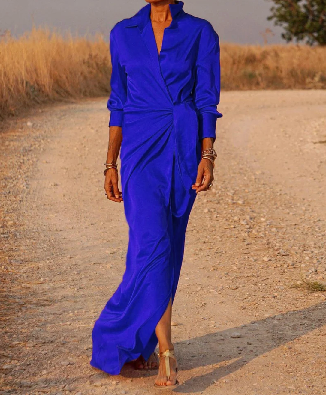 Abigale | Maxi Dress with Wrap Waist and Slit