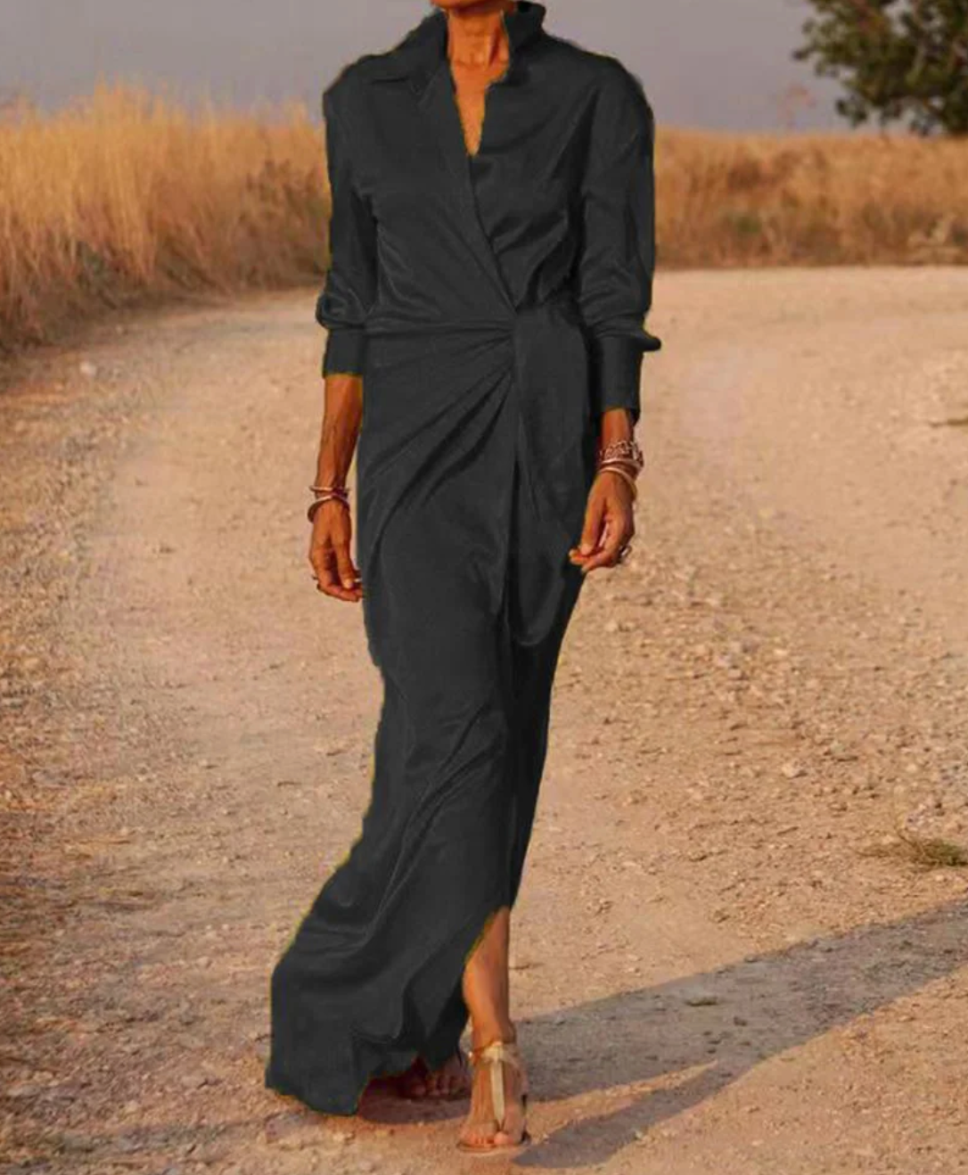 Abigale | Maxi Dress with Wrap Waist and Slit