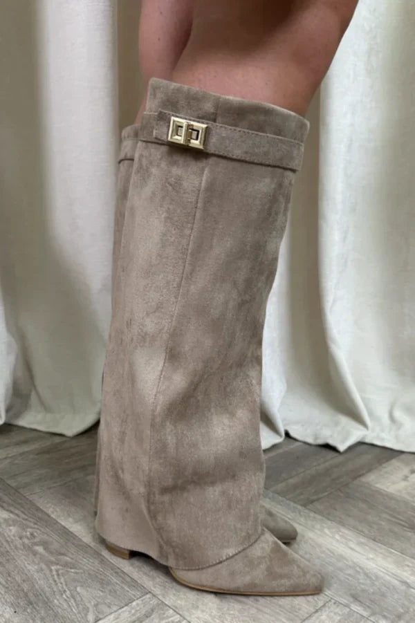 Terrie | Boots Knee High Pointed Toe Buckle