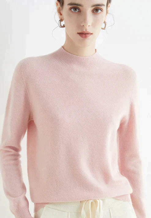 Victoria | Sweater Solid Mock Neck Long Sleeve
