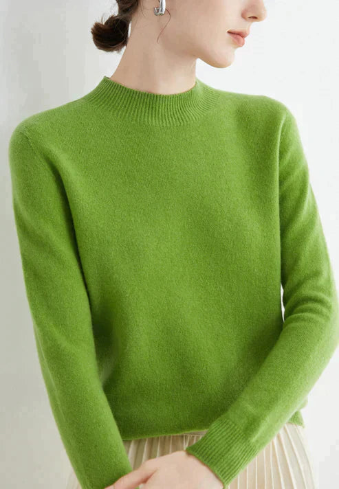 Victoria | Sweater Solid Mock Neck Long Sleeve