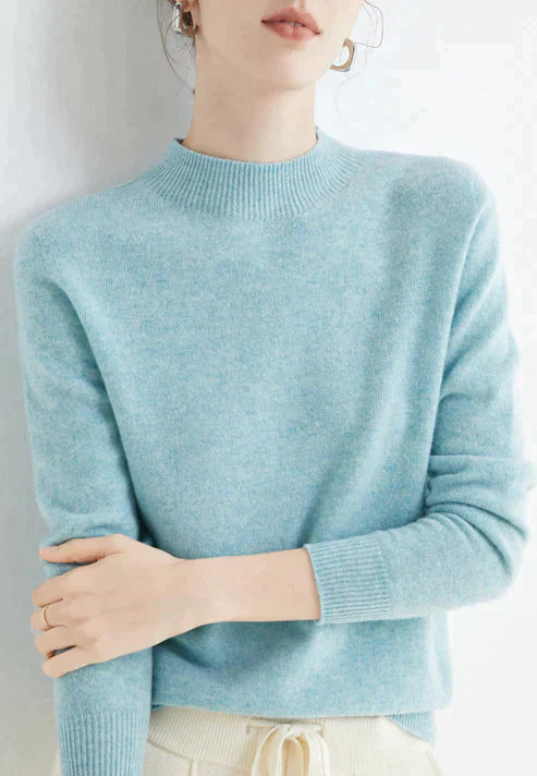 Victoria | Sweater Solid Mock Neck Long Sleeve