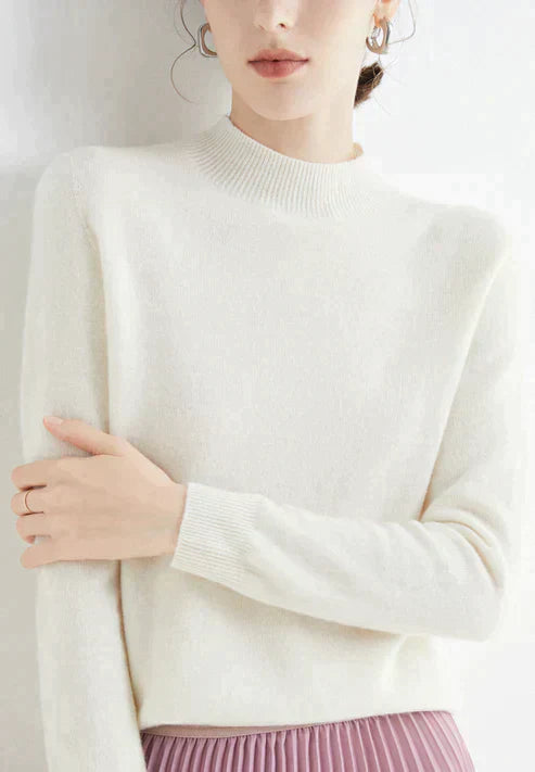 Victoria | Sweater Solid Mock Neck Long Sleeve