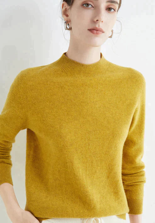 Victoria | Sweater Solid Mock Neck Long Sleeve