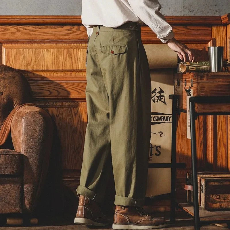Inglis | Pleated Straight Leg Casual Trousers