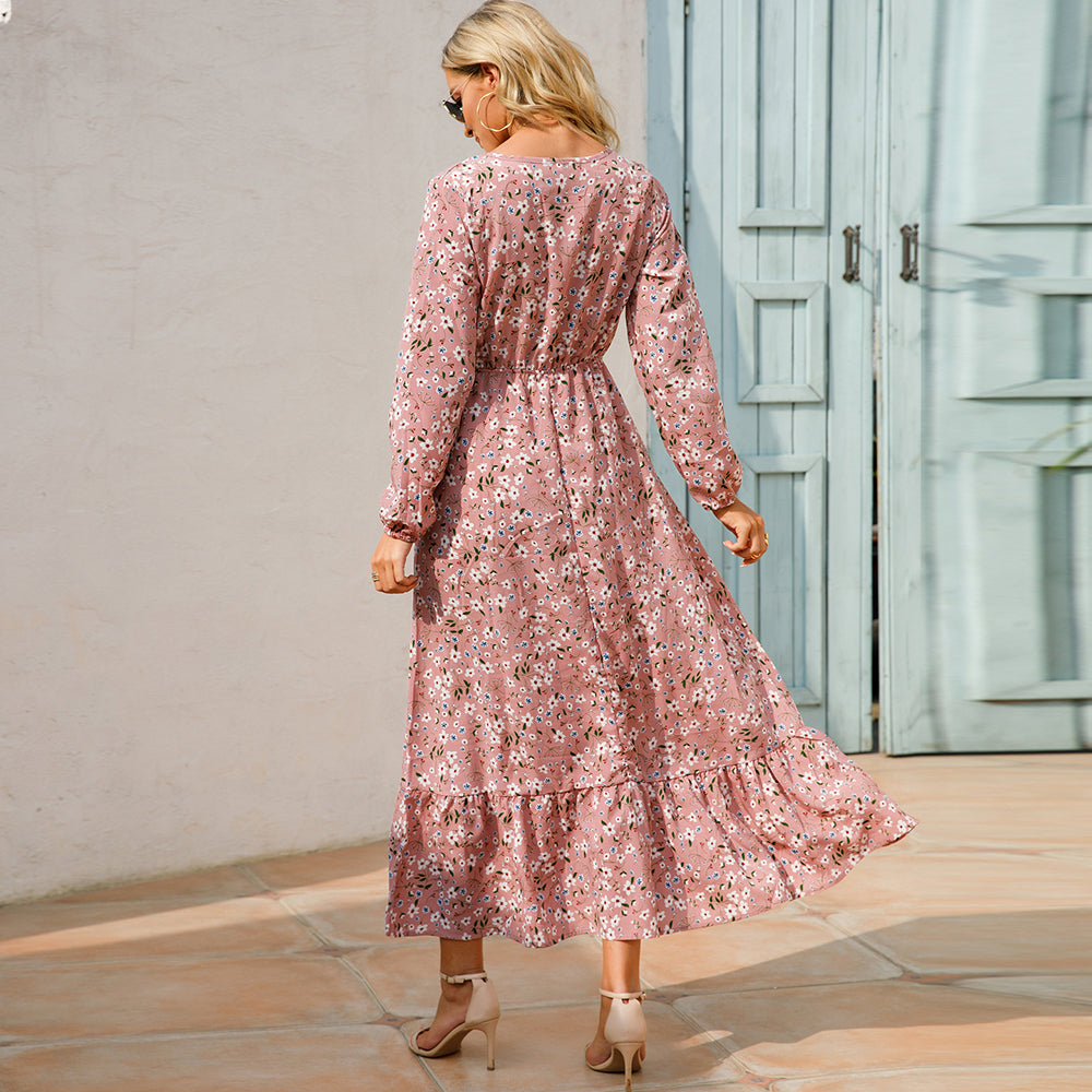 Trisha | Floral Long Sleeve Tiered Maxi Dress