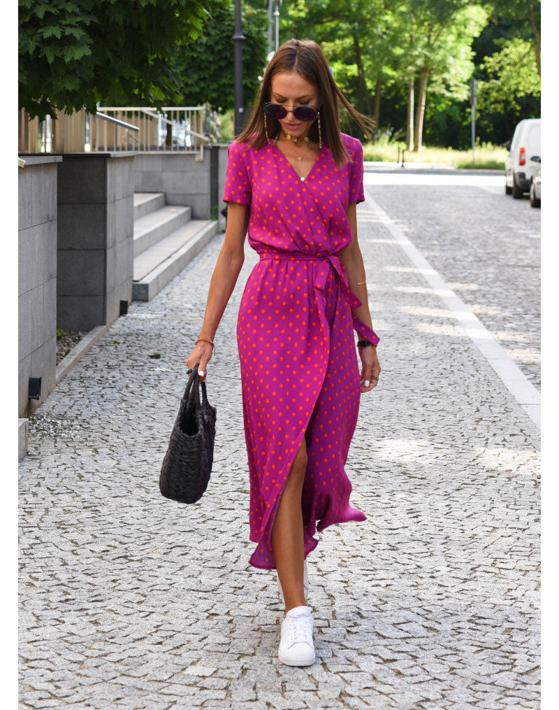 Theresita | Floral Print Short Sleeve Midi Dress