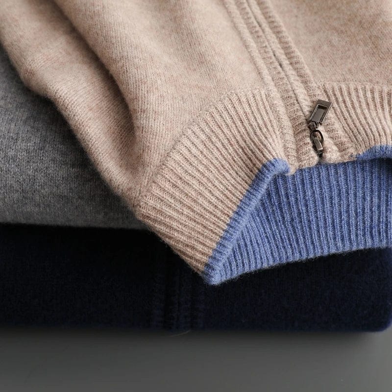 Corbin | Knit Zip Front Stand Collar Cardigan