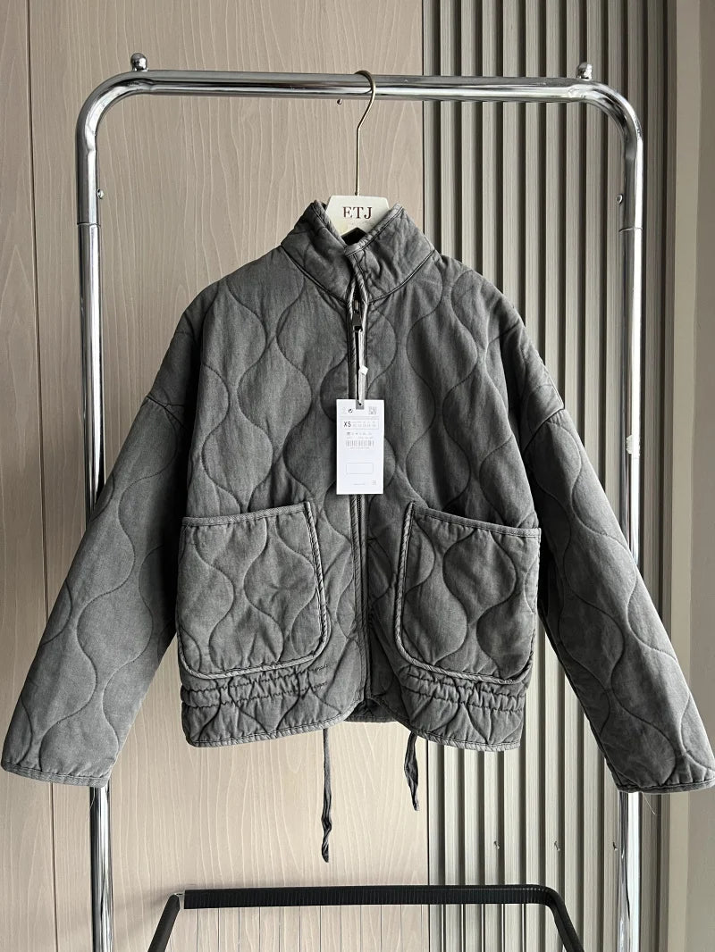 Pascale | Quilted Stand Collar Zip Jacket