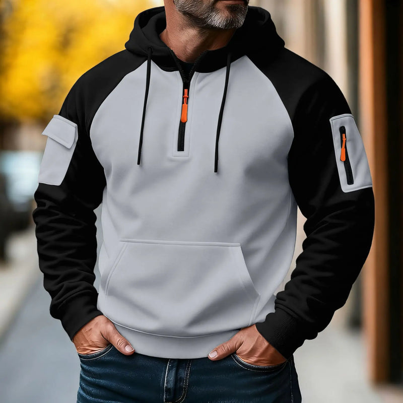 Nachman | Quarter Zip Raglan Sleeve Hoodie