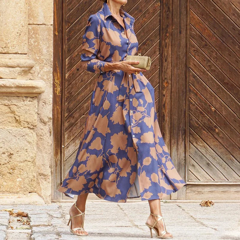 Verina | Shirt Dress with Floral Print and Belt