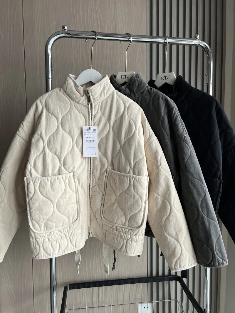 Pascale | Quilted Stand Collar Zip Jacket