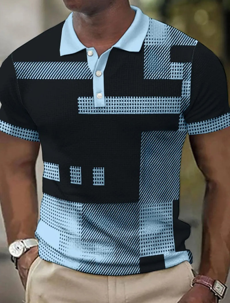 Delbert | Polo Shirt Geometric Print Short Sleeve