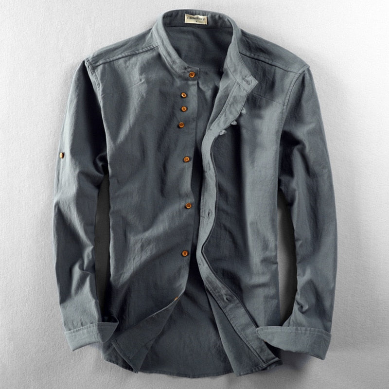 Hrvoje | Mandarin Collar Long Sleeve Button Shirt