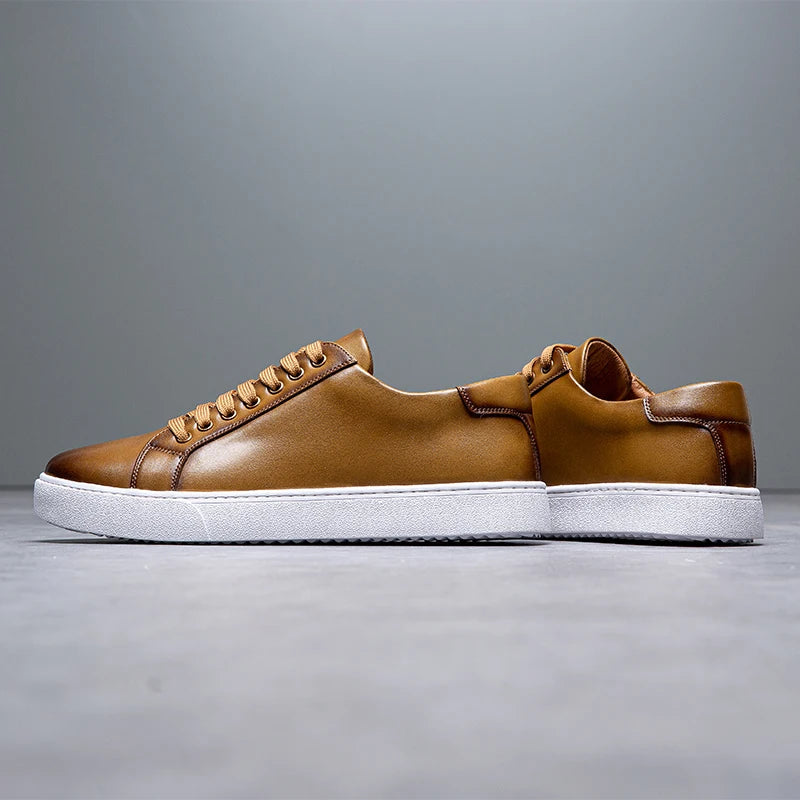 Leonell | Leather Lace-Up Low-Top Casual Sneakers