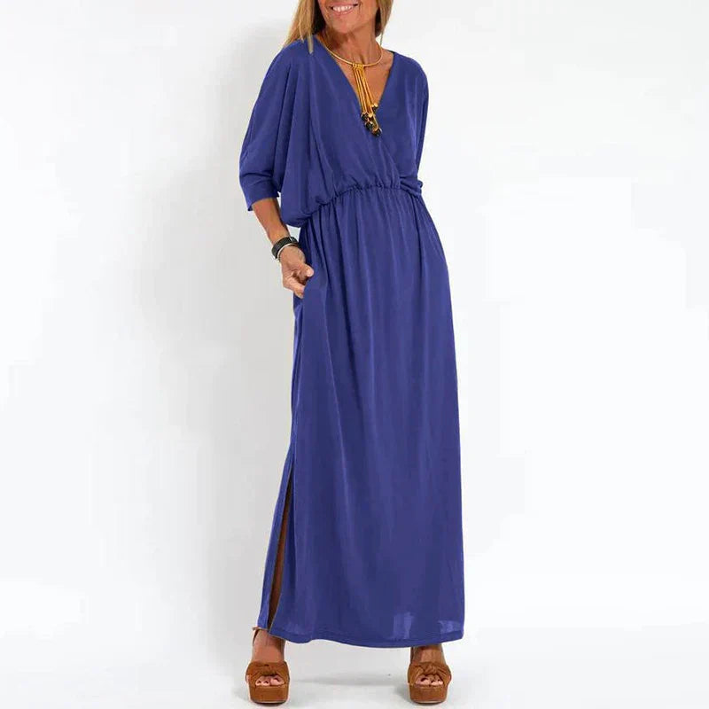 Vesna | V Neck Maxi Dress With Pockets