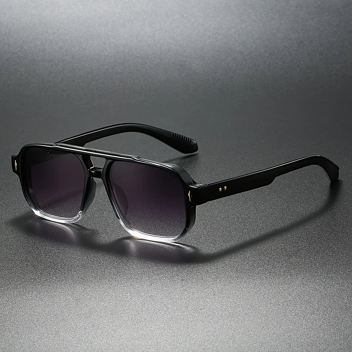 LumeSight - Square Double Bridge Sunglasses Tinted Lens Frame