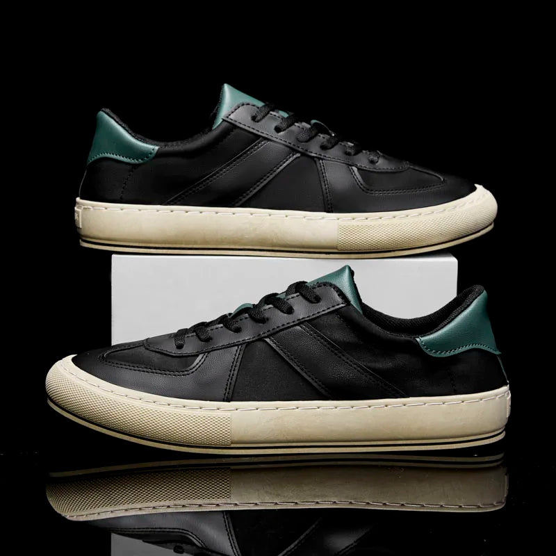 Zimo - Low Top Lace Up Contrast Heel Sneakers
