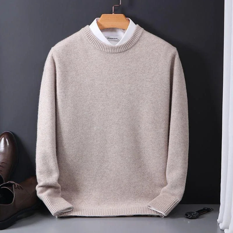 Liam | Round Neck Long Sleeve Knit Sweater