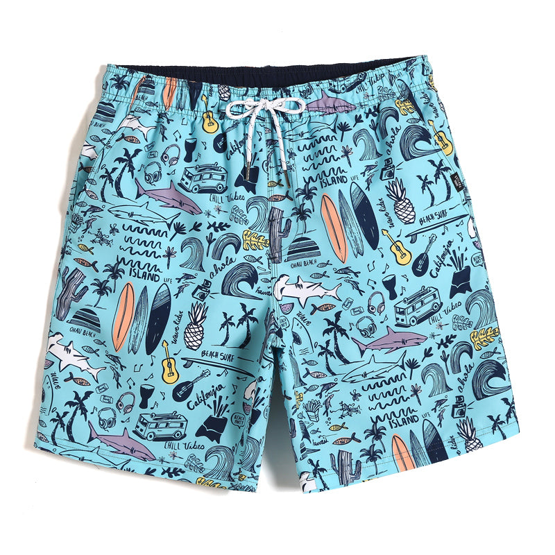 Tobey | Printed Drawstring Swim Trunks