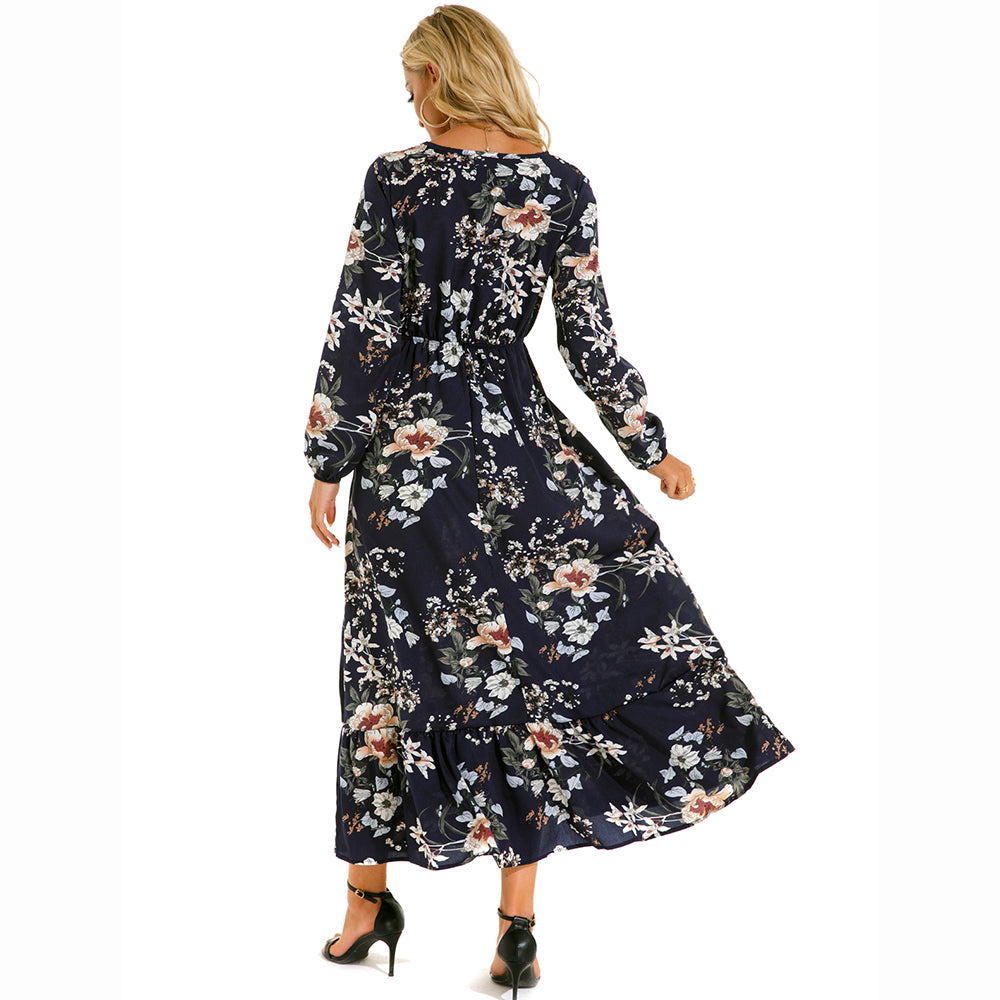 Trisha | Floral Long Sleeve Tiered Maxi Dress