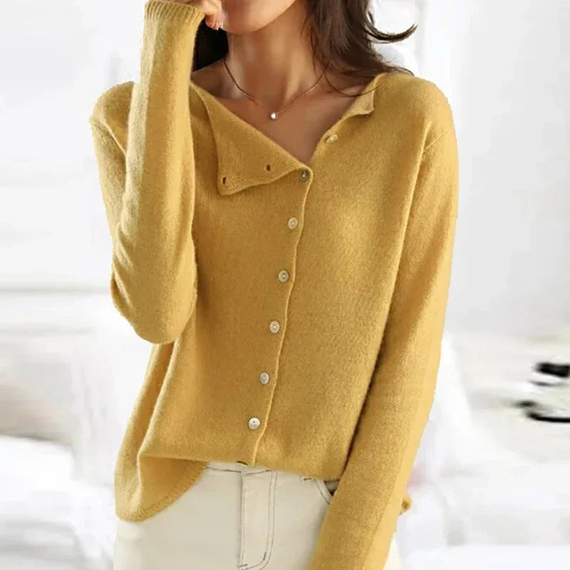 Wessels | Cardigan With Asymmetric Neckline and Button Closure