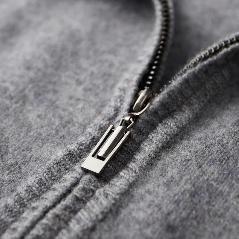 Corbin | Knit Zip Front Stand Collar Cardigan