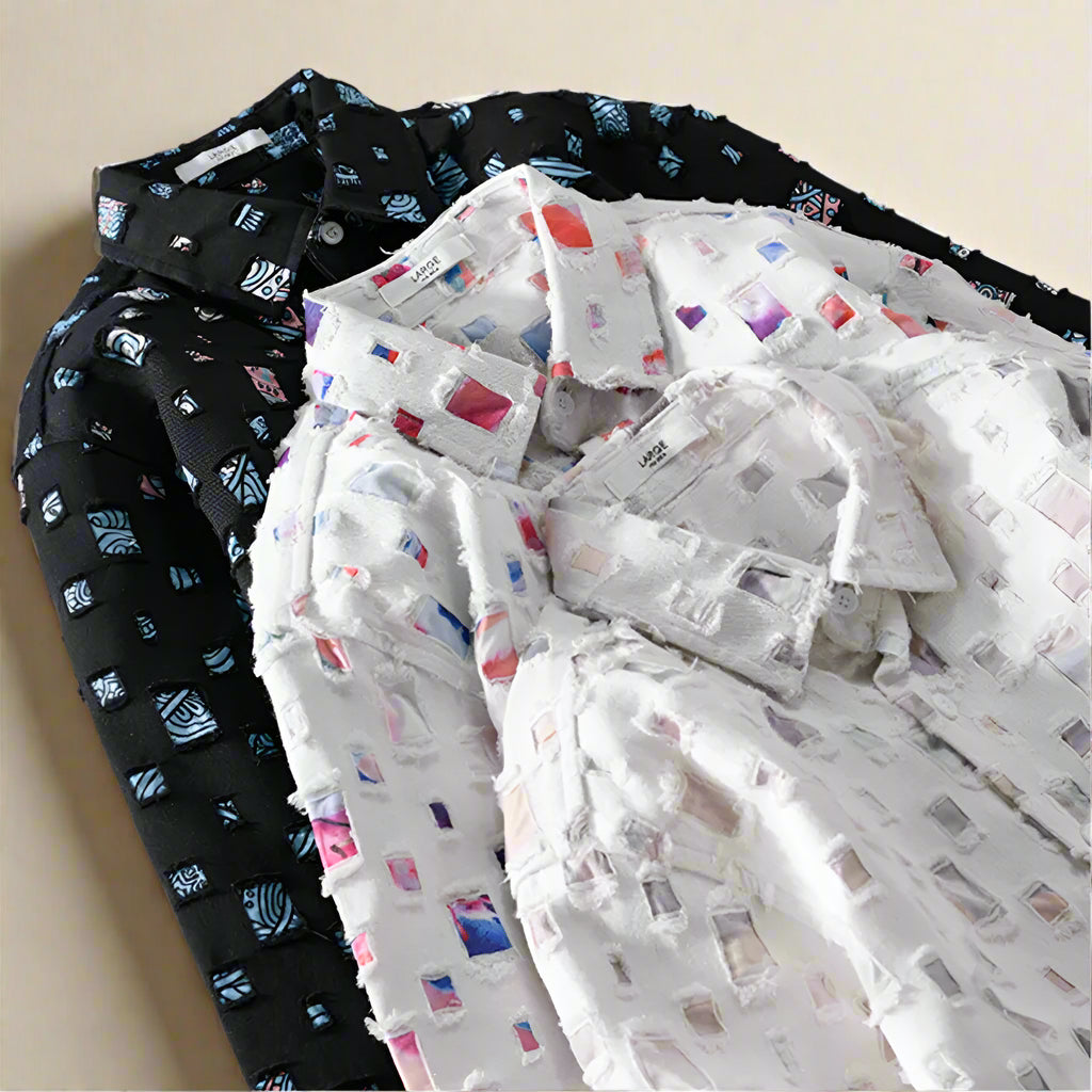 Nazirah | Cutout Long Sleeve Button-Up Shirt
