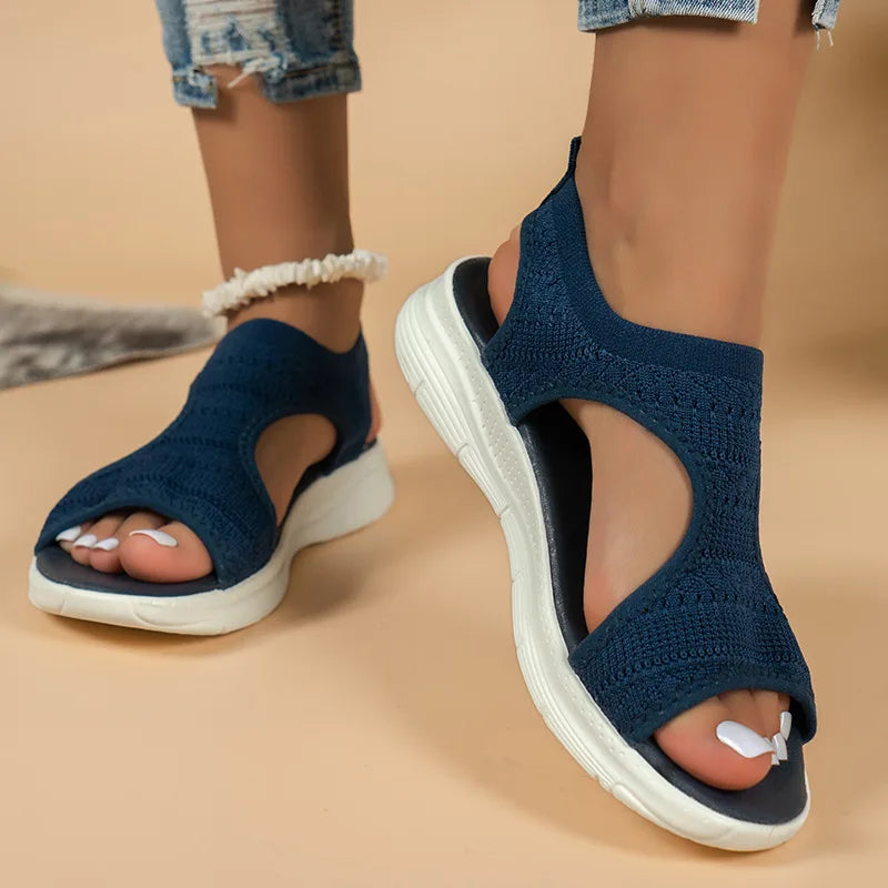 Vicenta | Open Toe Cutout Knit Sandals