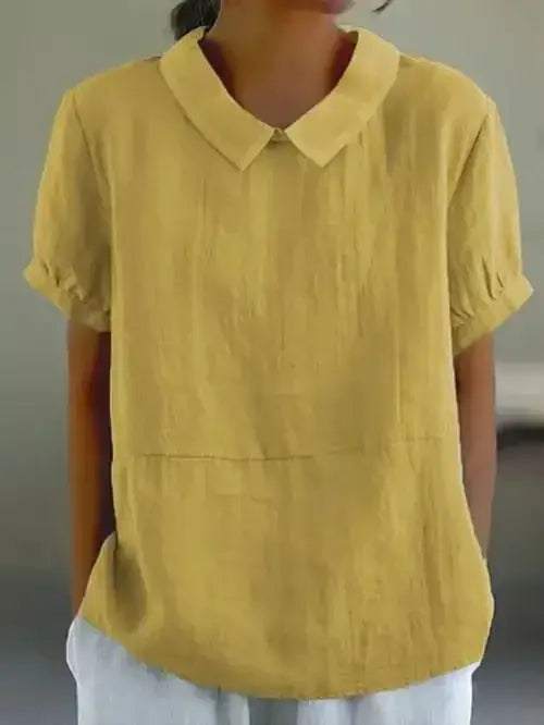 Henny | Collared Short Sleeve Blouse