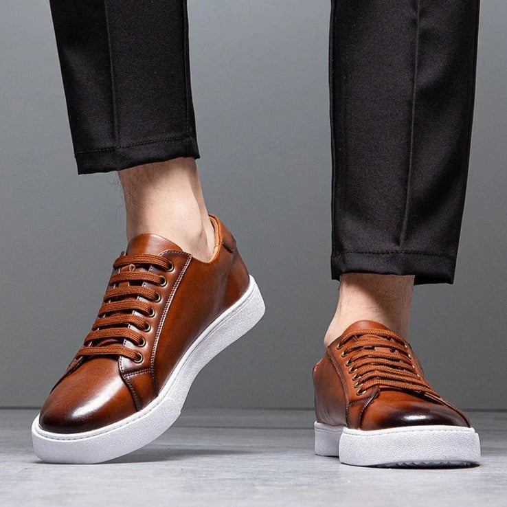 Leonell | Leather Lace-Up Low-Top Casual Sneakers