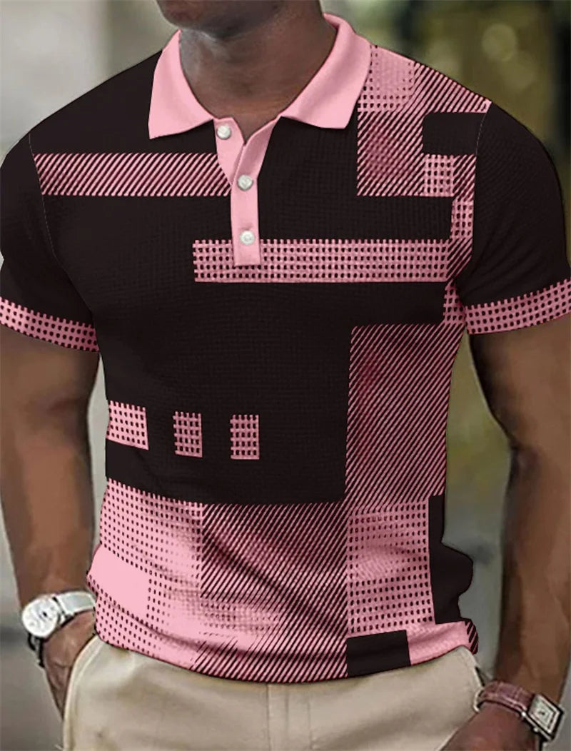 Delbert | Polo Shirt Geometric Print Short Sleeve
